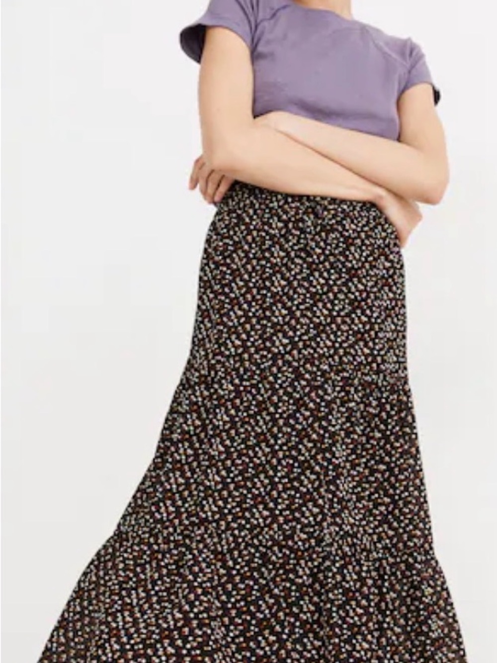 Madewell Georgette tiered maxi skirt in adorable ditsy